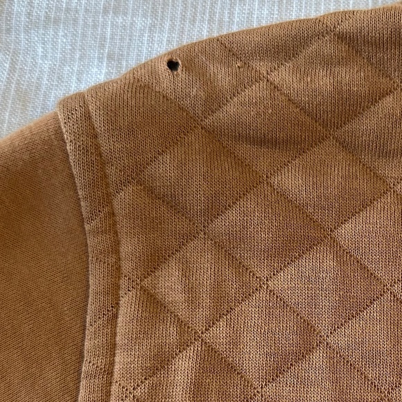 LLBean 1/4 Zip Quilted Sweatshirt, S Brown - Picture 3 of 5